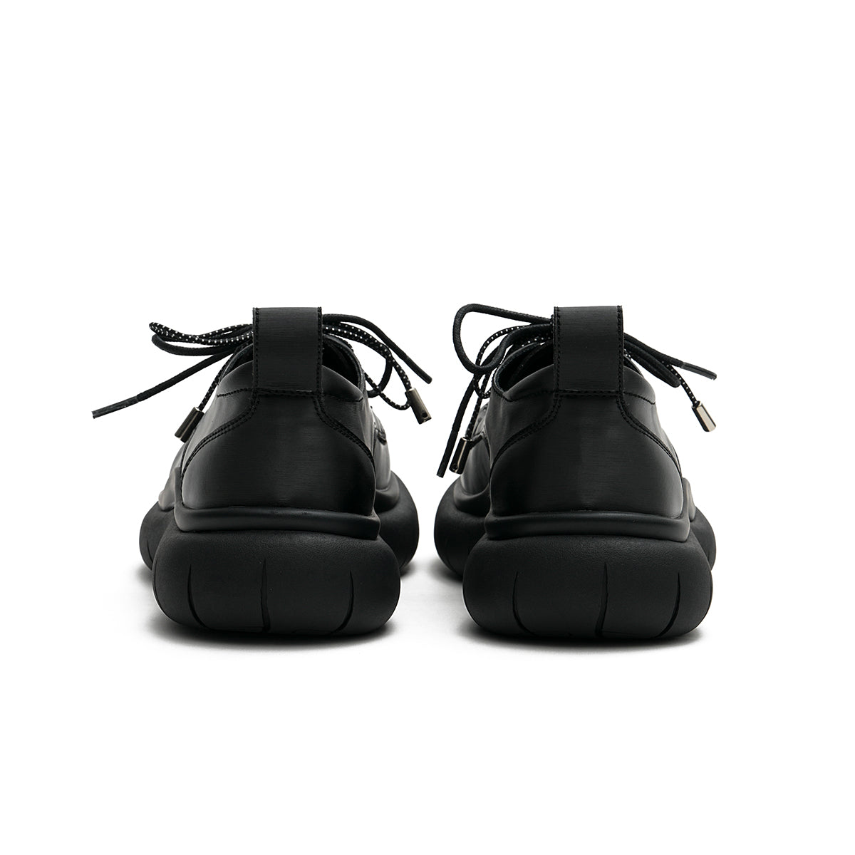 lace up leather shoes with padded bottoms all black 3