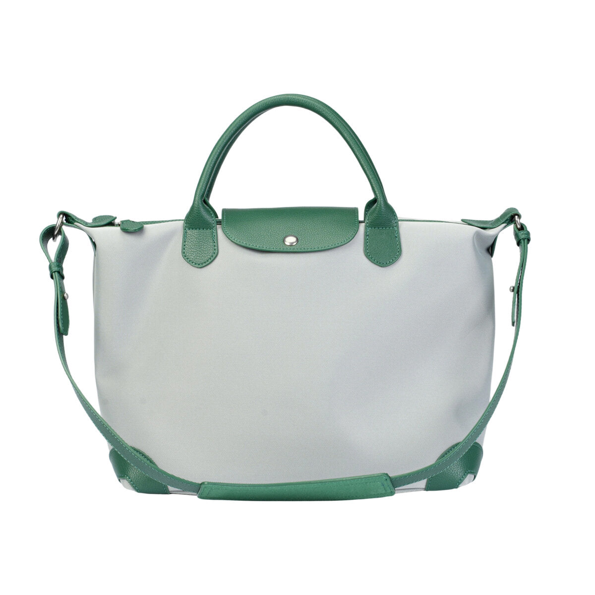 Large Capacity Water-Resistant Nylon Handbag with Genuine Leather Trim – Convertible Top Handle & Crossbody Bag