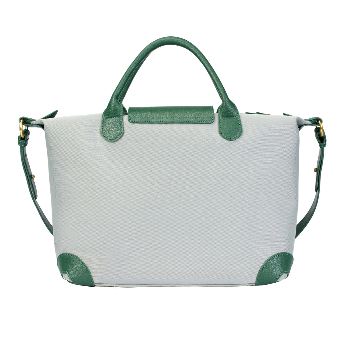 Large Capacity Water-Resistant Nylon Handbag with Genuine Leather Trim – Convertible Top Handle & Crossbody Bag