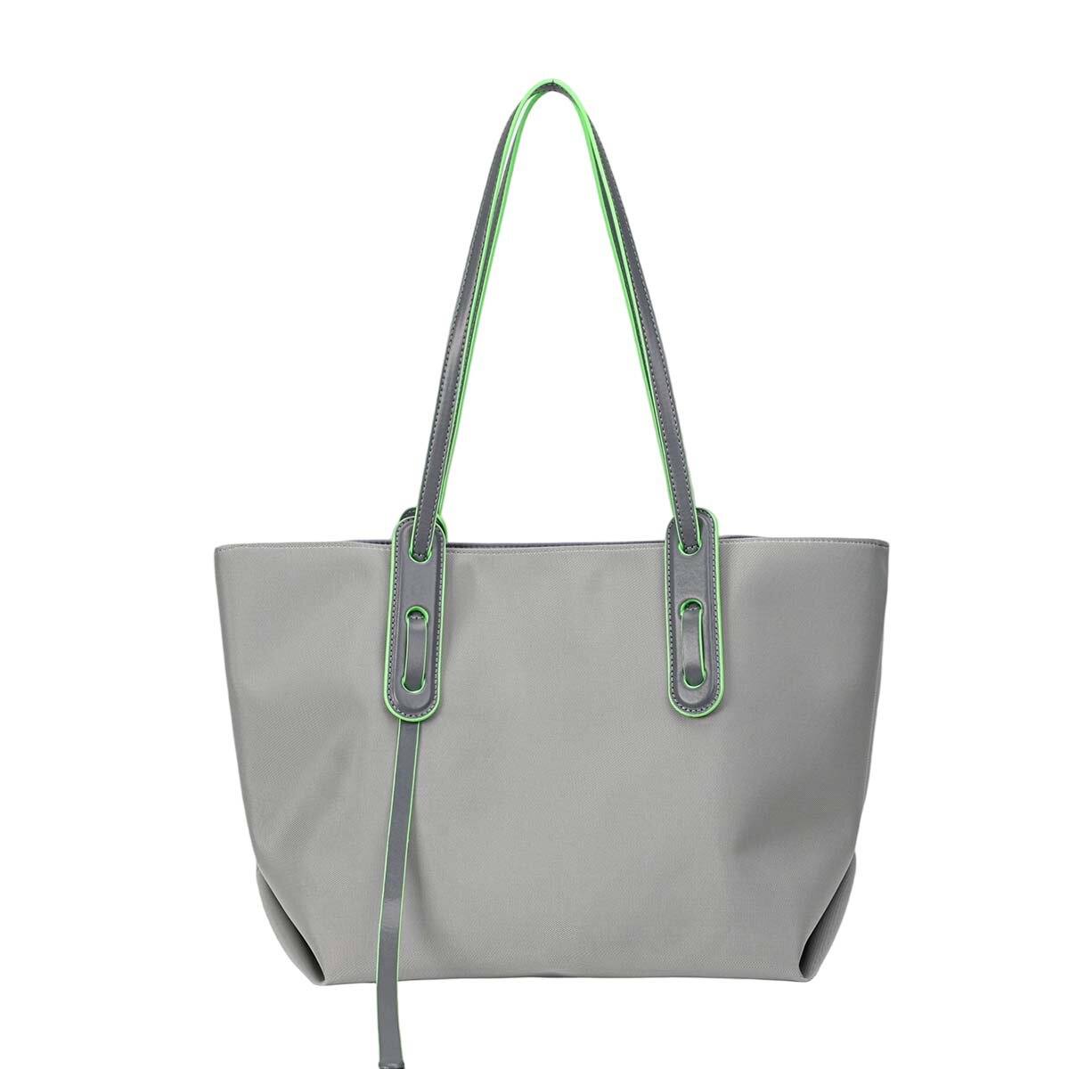 Large Water-Resistant Nylon Tote Bag 2-in-1 Set – Lightweight Commuter Shoulder Bag with Removable Zip Pouch