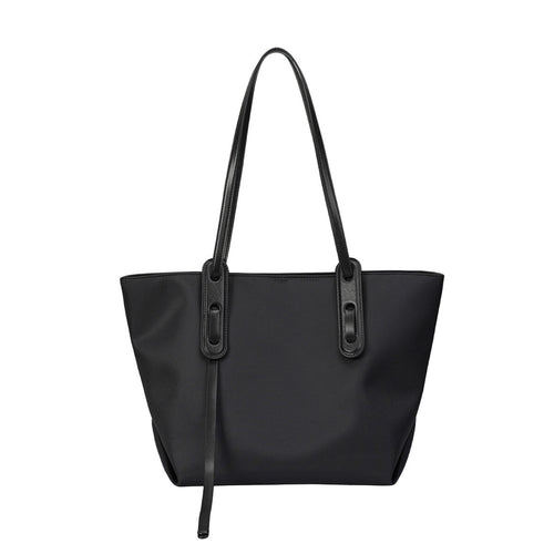 Large Water-Resistant Nylon Tote Bag 2-in-1 Set – Lightweight Commuter Shoulder Bag with Removable Zip Pouch
