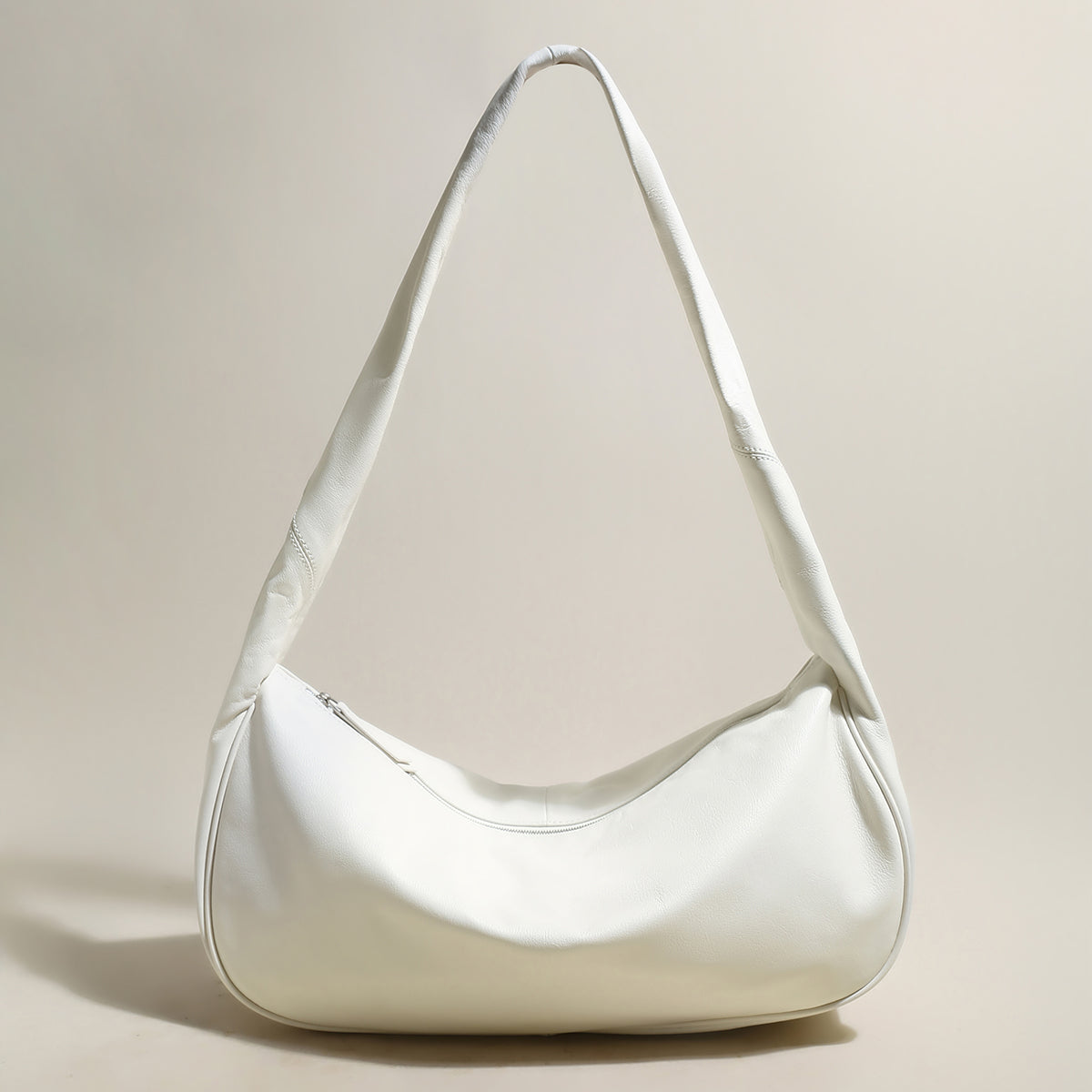 large waterproof hobo shoulder bag white 1