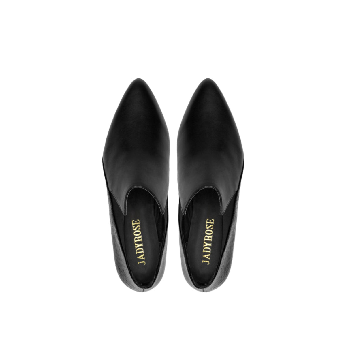 leather ankle boots with trapezoidal heels all black 6