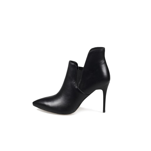 leather asymmetrical ankle boots all black 1