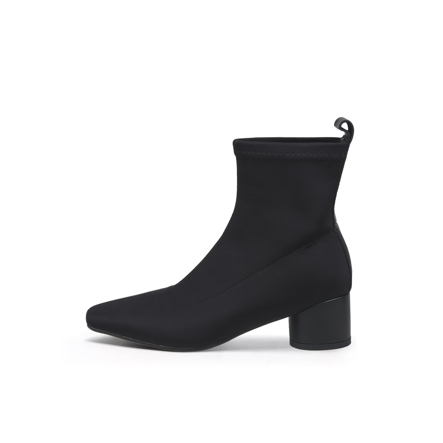 leather boots chunky heels all black 1