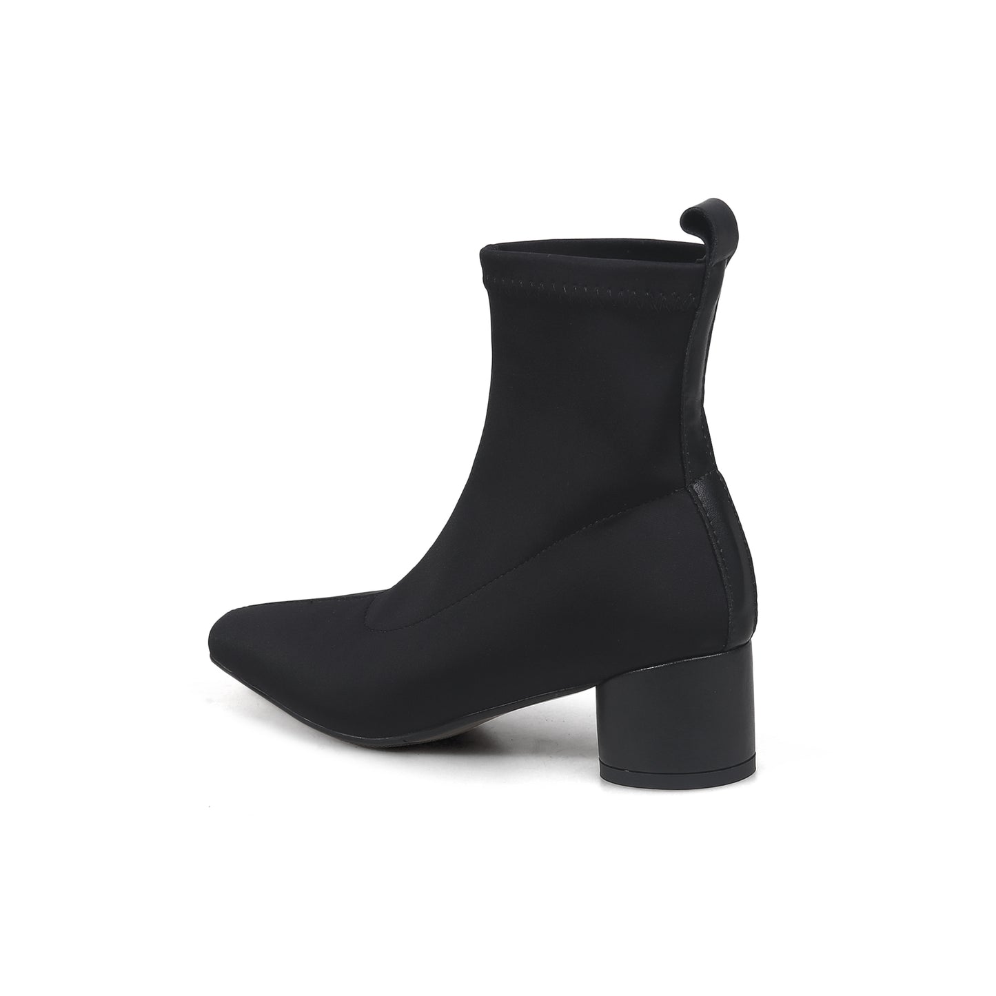 leather boots chunky heels all black 4