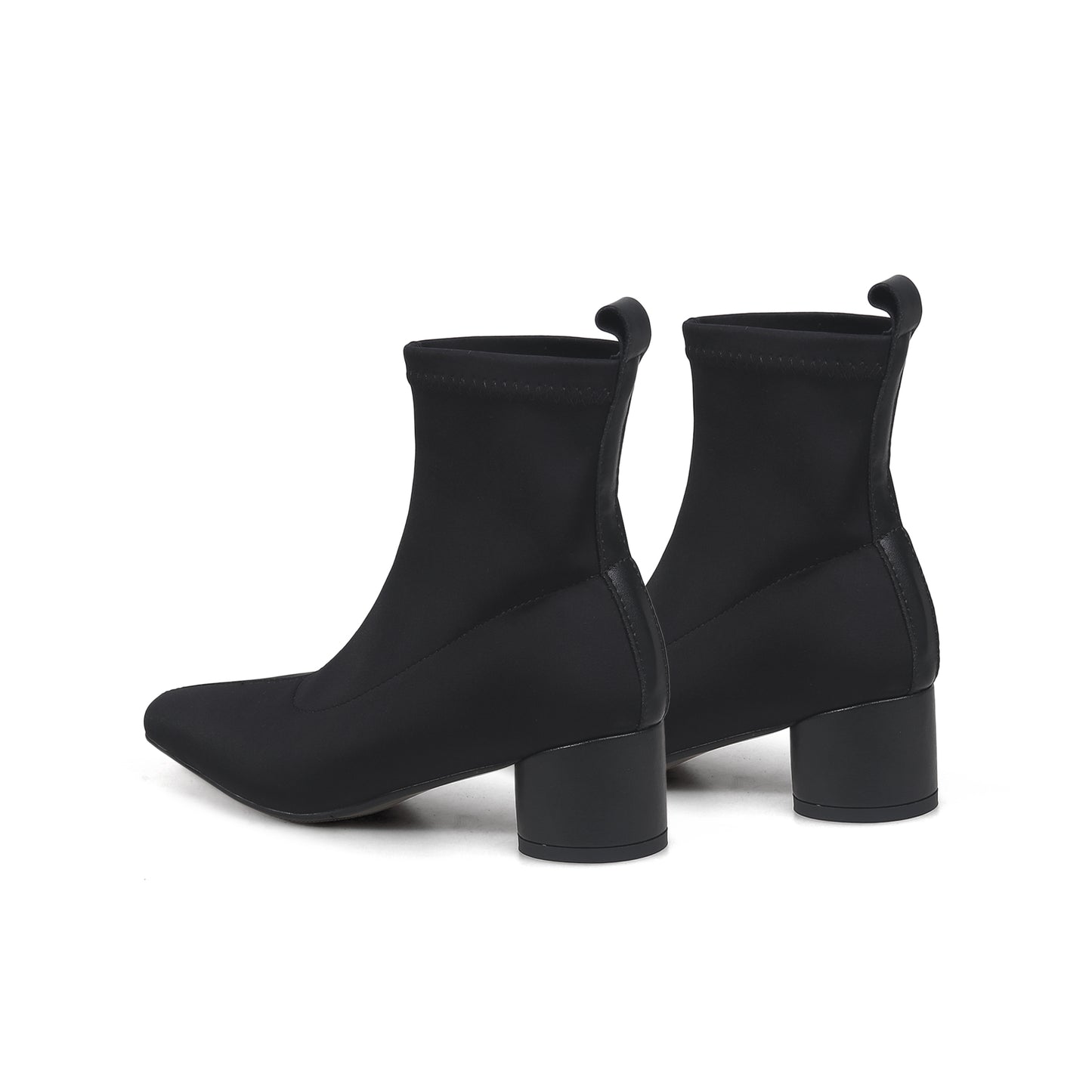 leather boots chunky heels all black 5