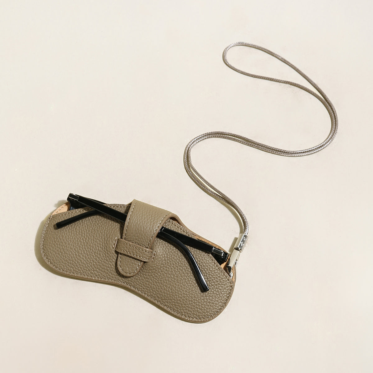 leather crafted sunglasses wrist pouch mocha 4