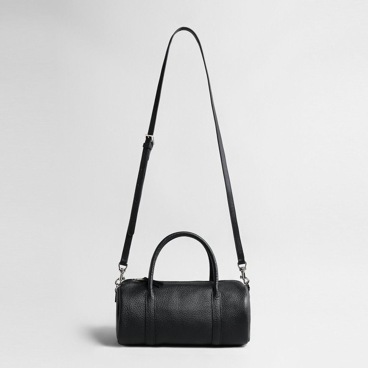 Leather Cylinder Handbag – Convertible Crossbody Bag with Detachable Strap