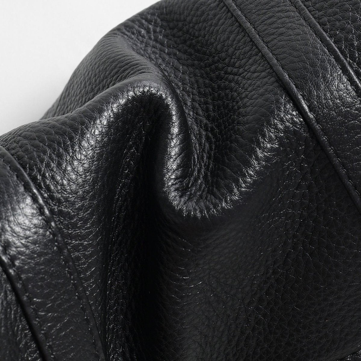 Leather Cylinder Crossbody Bag – Lychee Grain Shoulder Bag