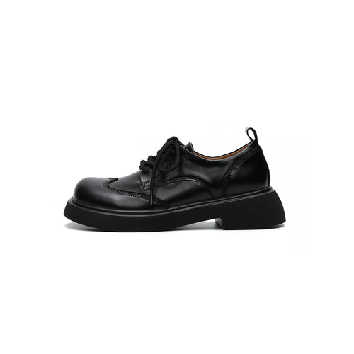 leather derby lace ups all black 1