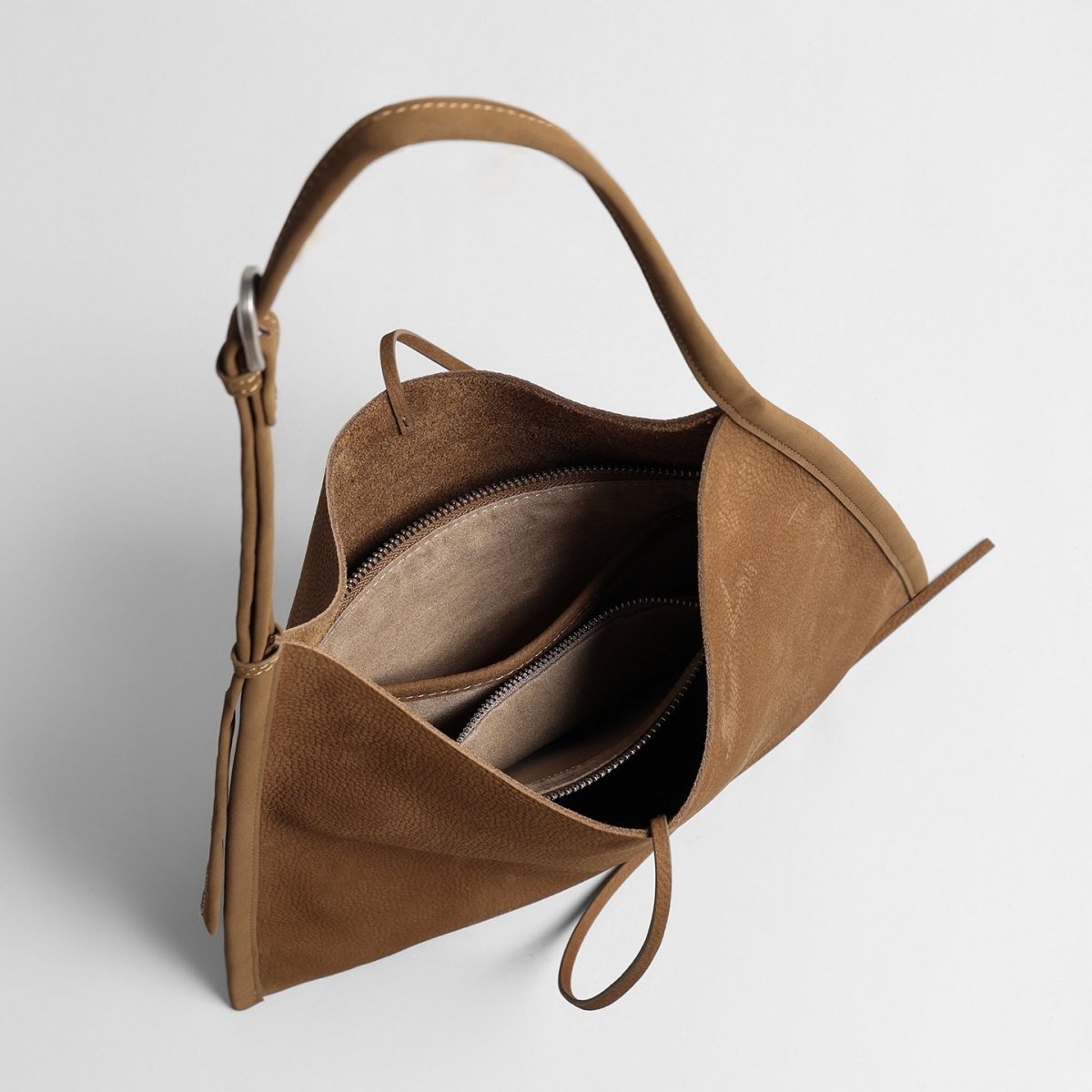 Leather Drawstring Tote Bag – Large Capacity Adjustable Shoulder Bag