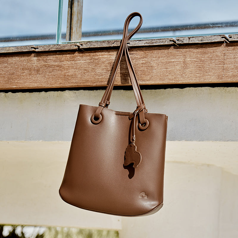 Leather Horse Charm Tote Bag
