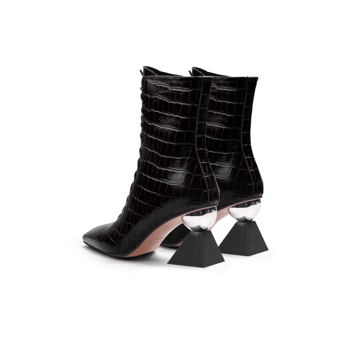 leather lace up ankle boots all black 5