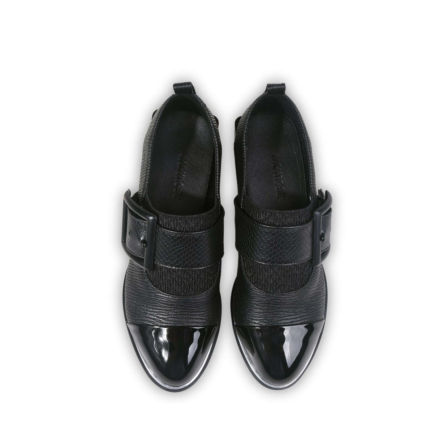 leather loafers mid length block heel pumps all black 7