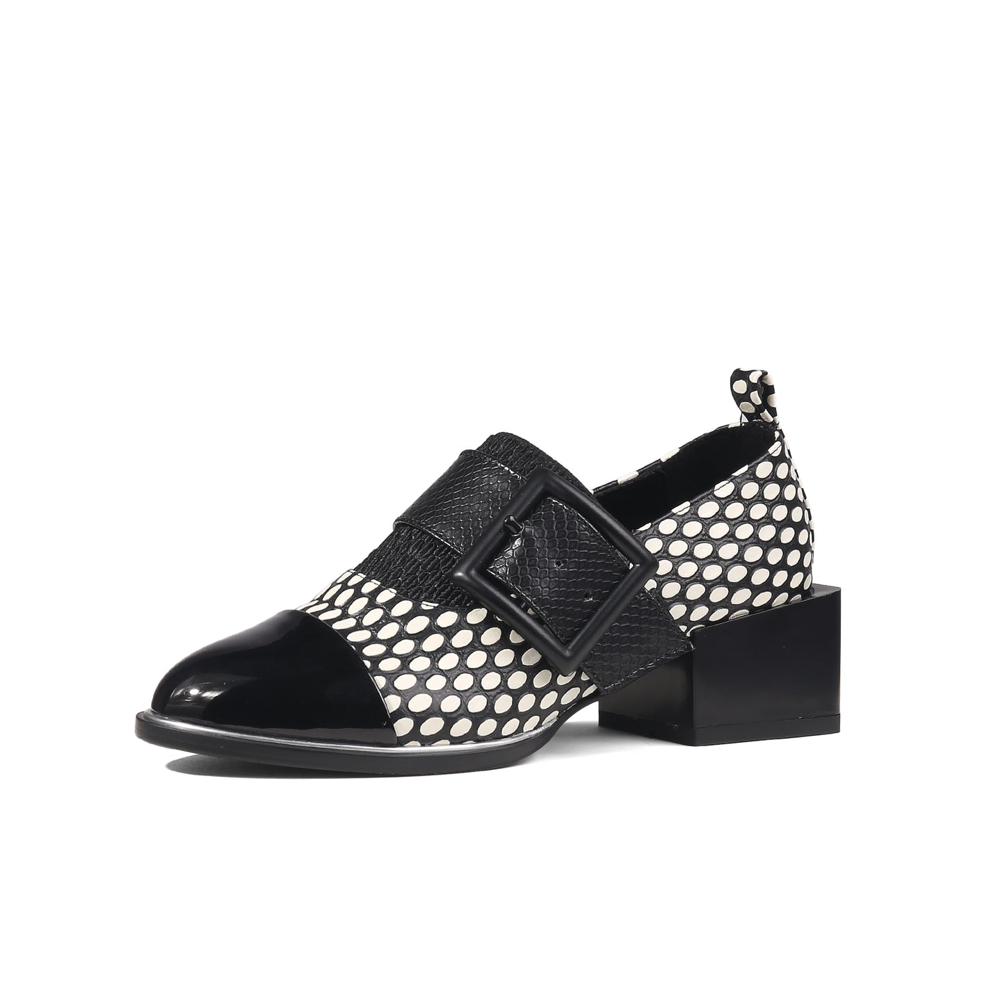 leather loafers mid length block heel pumps all white 2