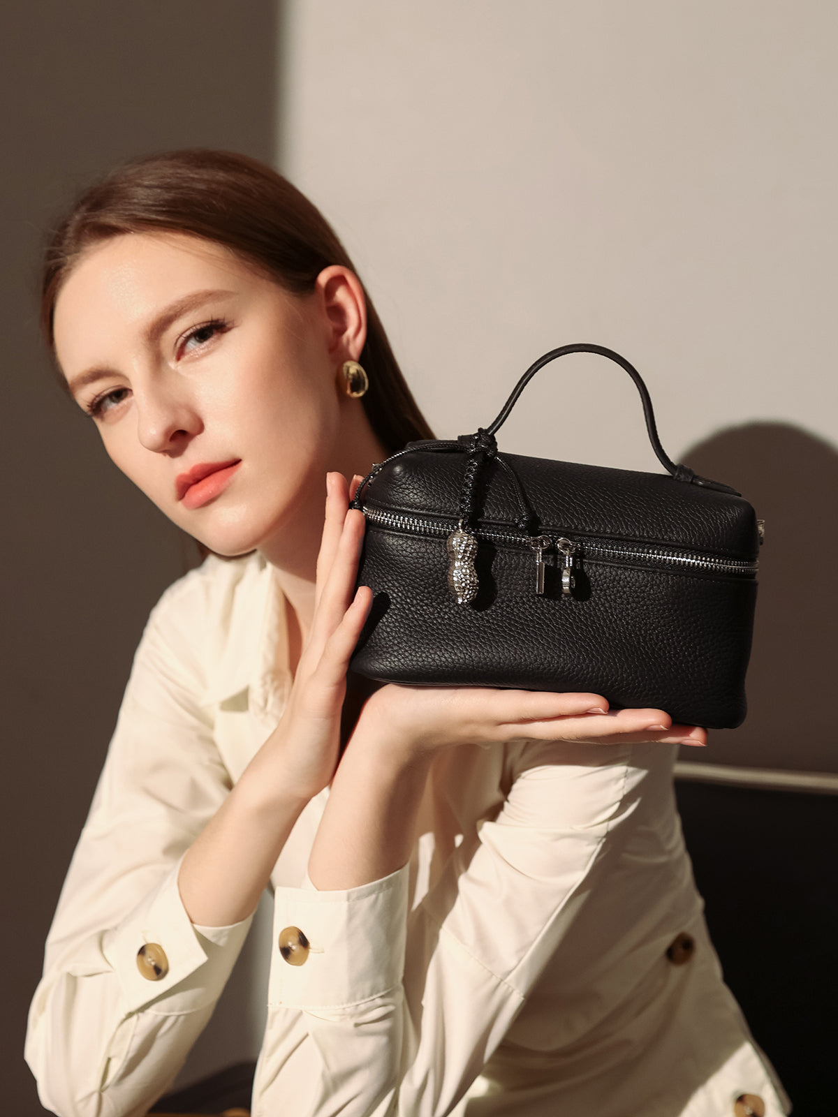 Leather Mini Cosmetic Travel Bag