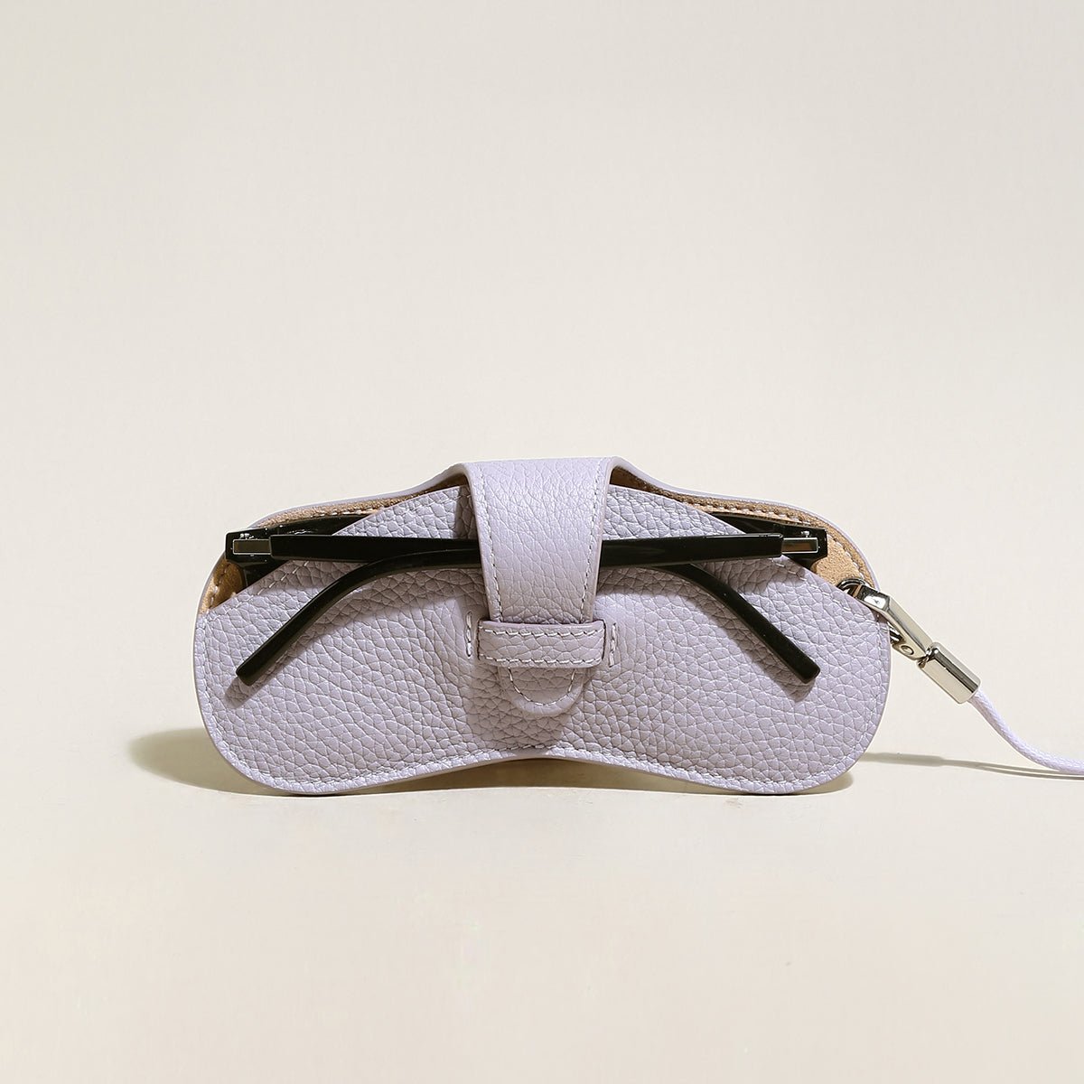 Leather Sunglasses Wrist Pouch – Top-Grain Cowhide Eyewear Case with Detachable Strap
