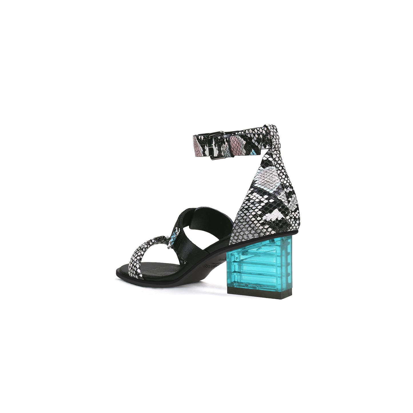 leather wrap strap sandals with glass heels all python 4
