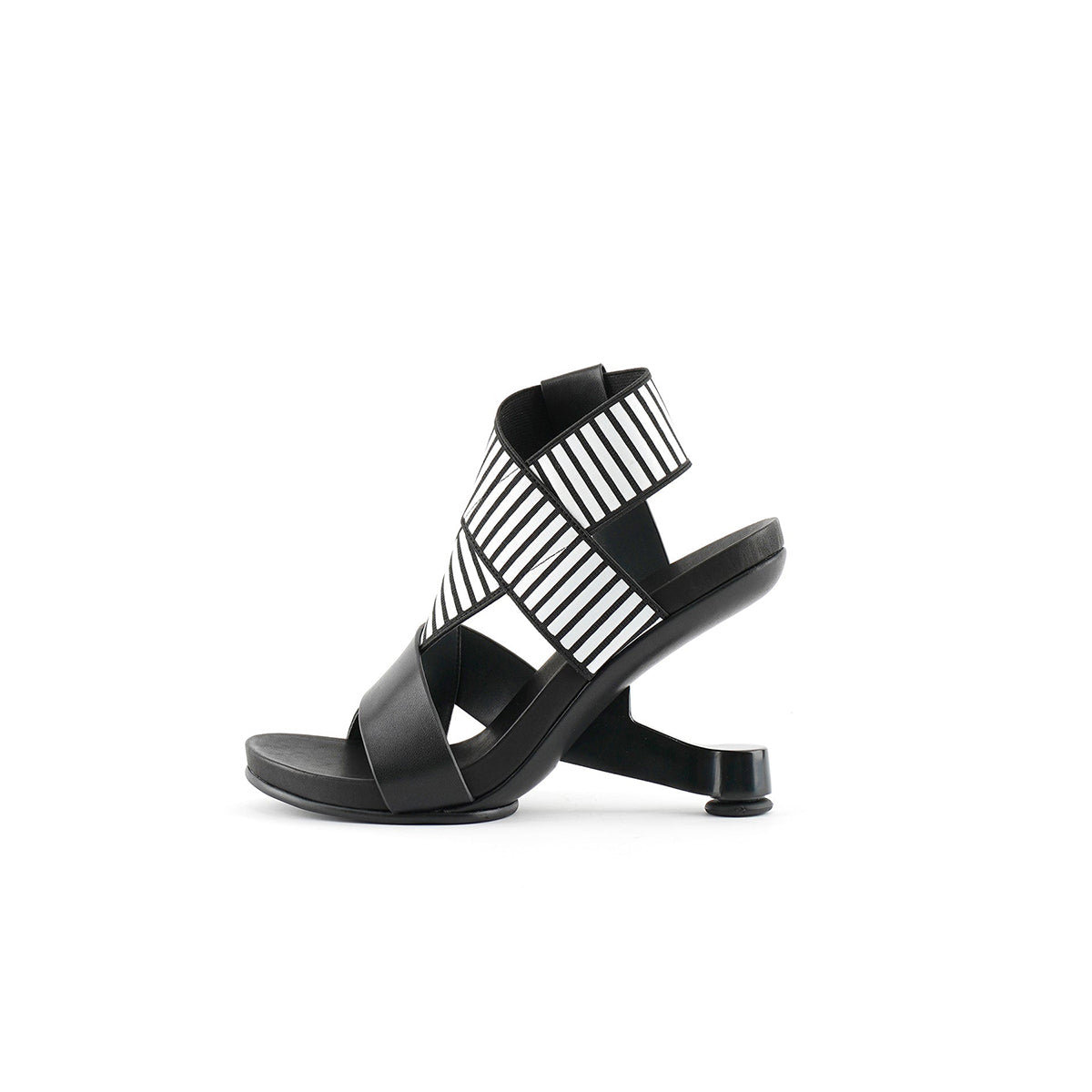 leather wrap strap sandals all black 1