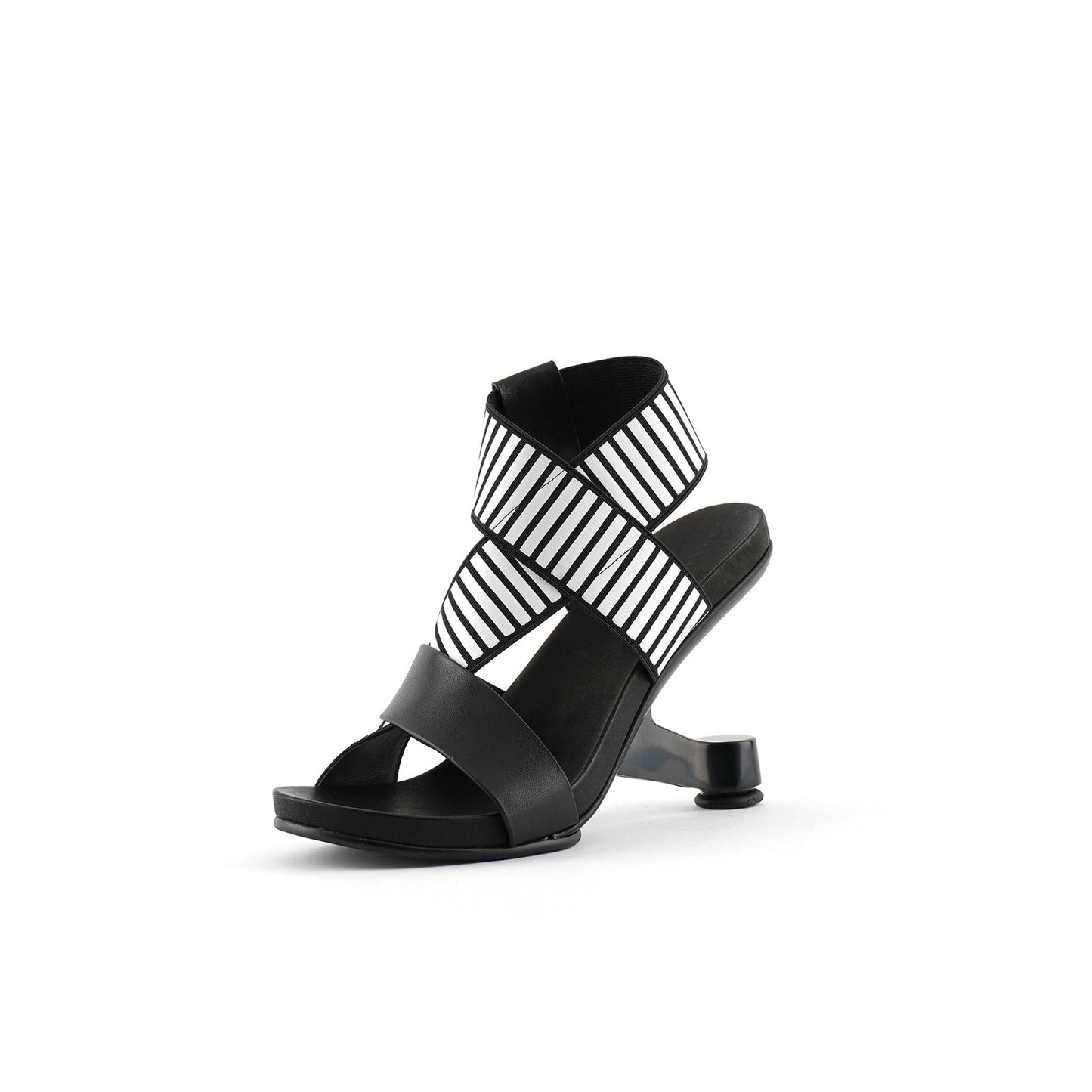 leather wrap strap sandals all black 2