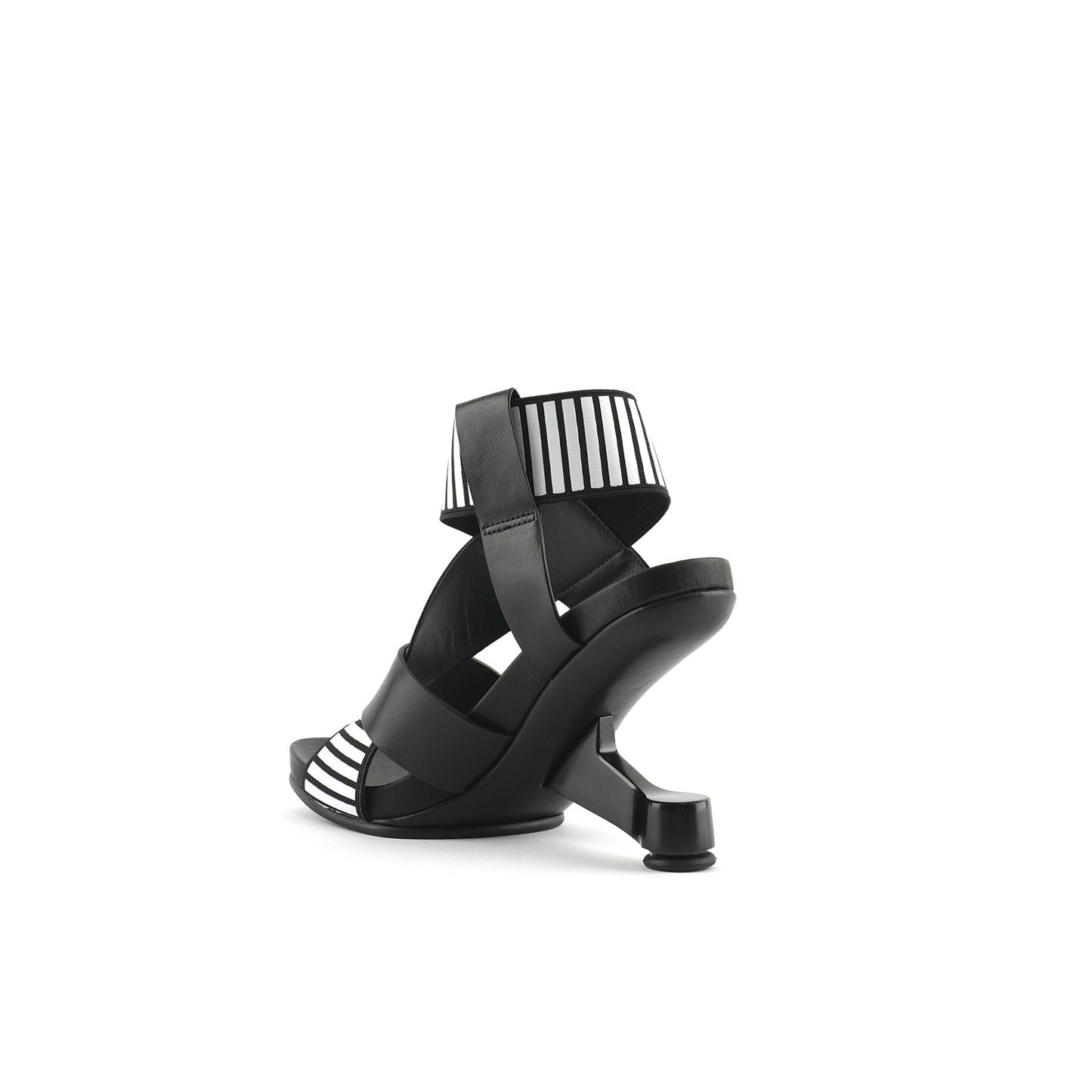 leather wrap strap sandals all black 4