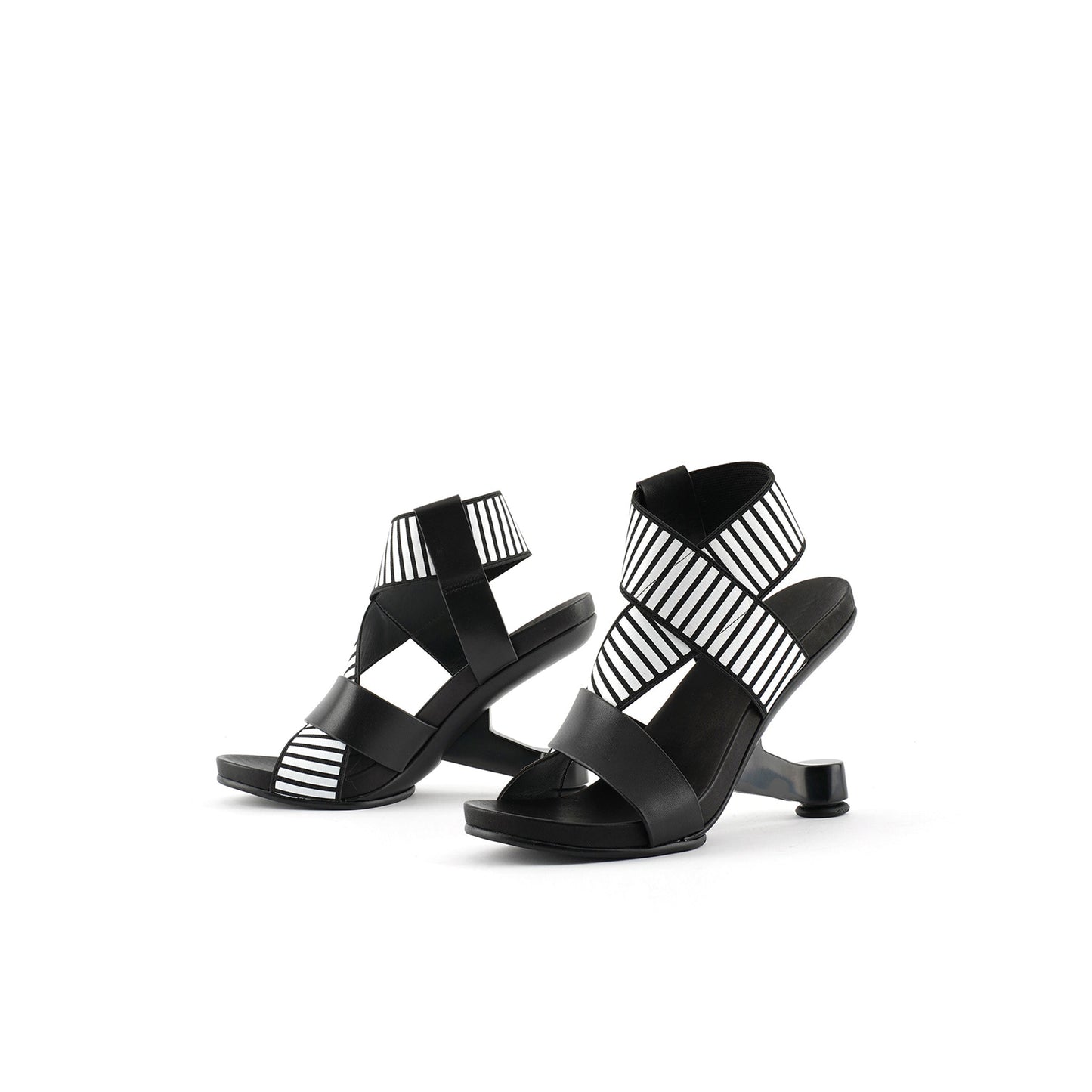 leather wrap strap sandals all black 5