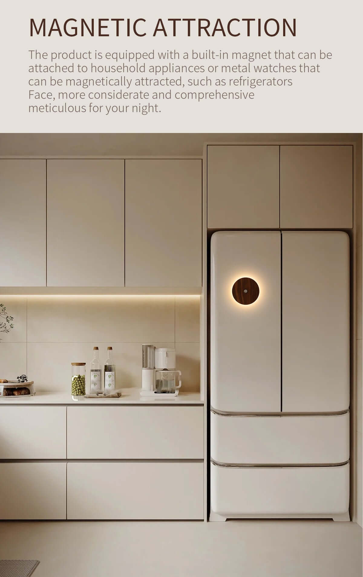 led wireless rechargeable motion sensor night light [natural walnut] 6