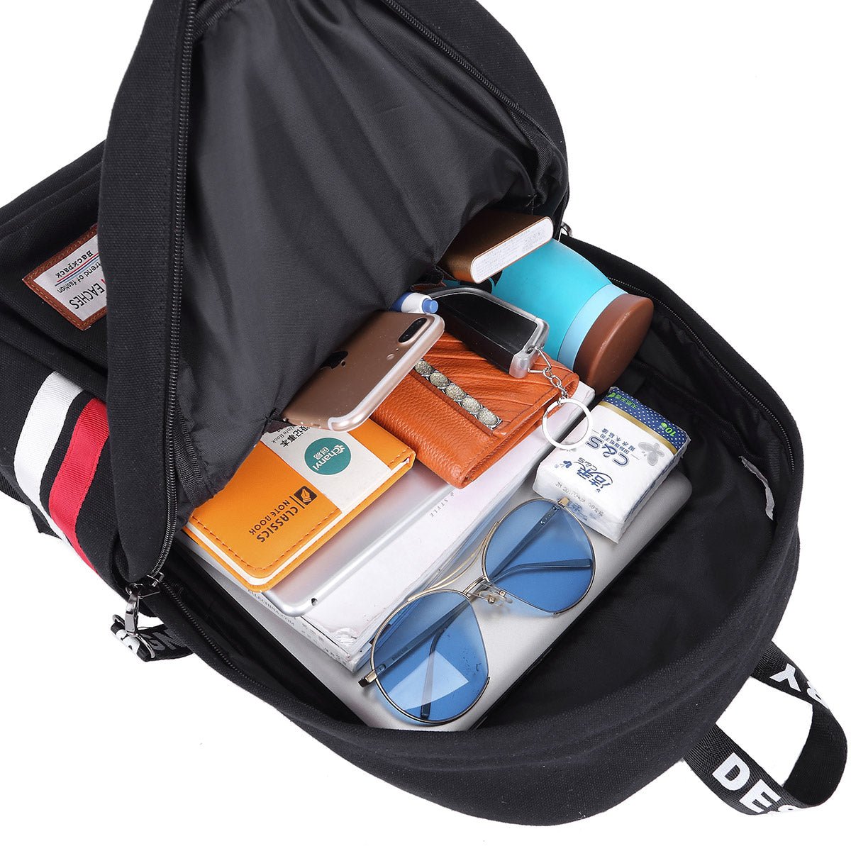 Leisure Waterproof Striped Backpack - 0cm