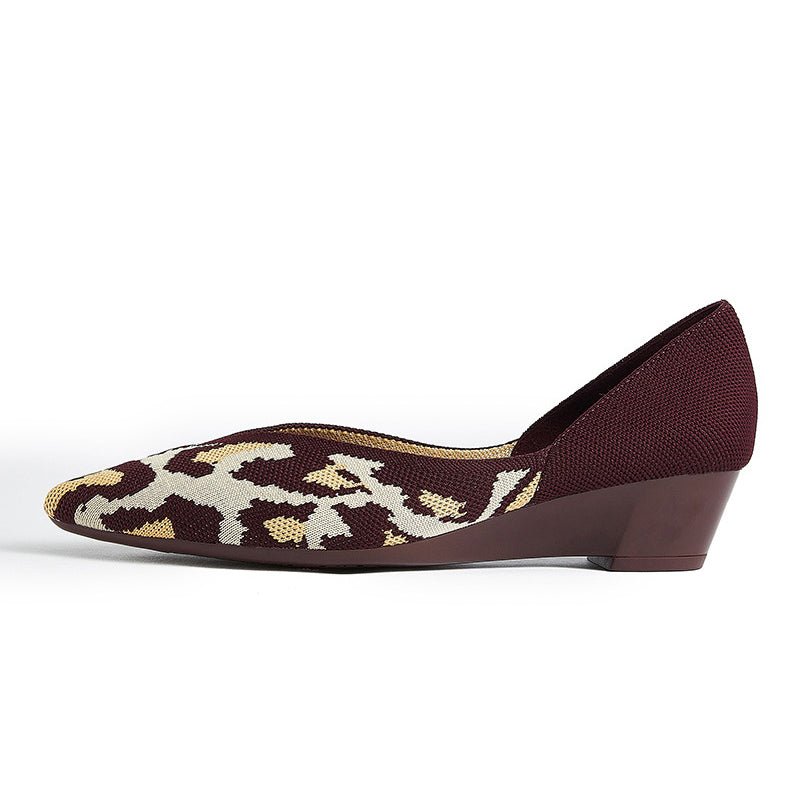 Leopard Print Pointed Toe Princess Flats - 0cm
