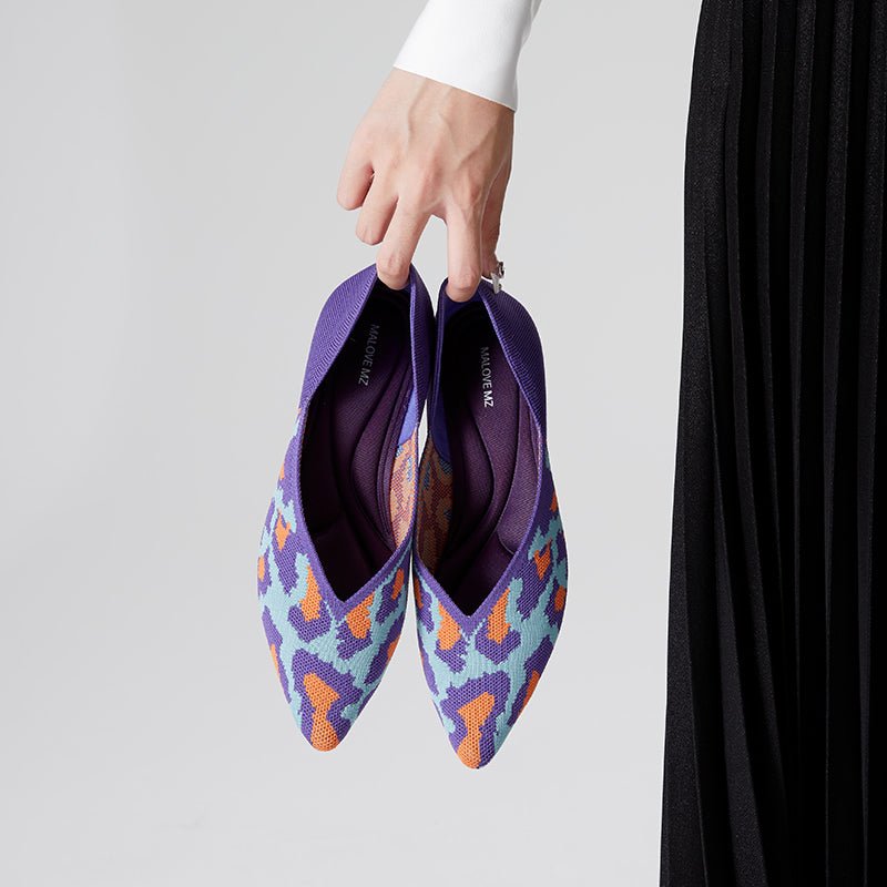 Leopard Print Pointed Toe Princess Flats - 0cm