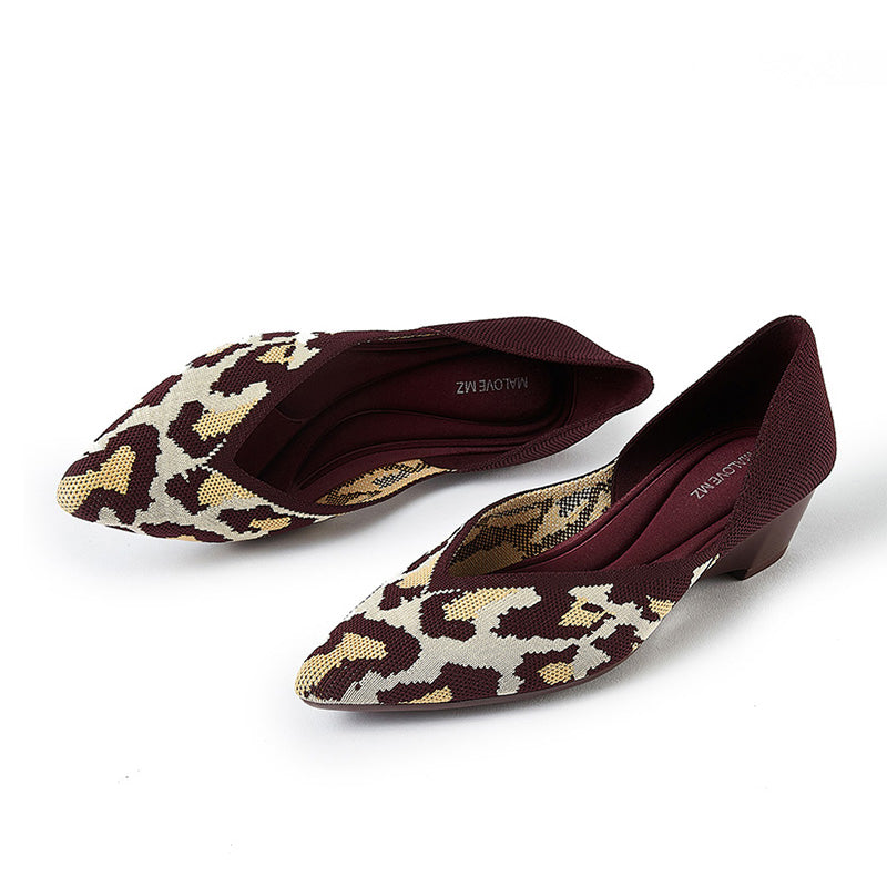 leopard print pointed toe princess flats all chocolate 2