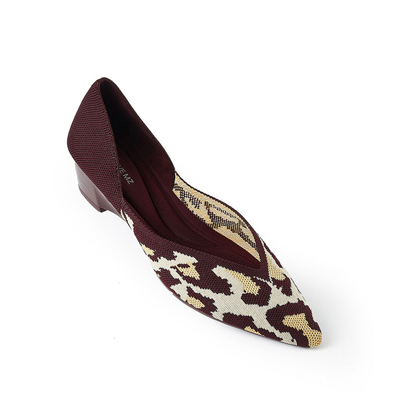 leopard print pointed toe princess flats all chocolate 4