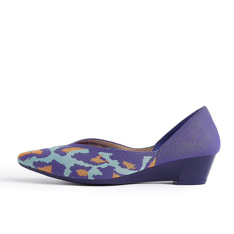 leopard print pointed toe princess flats all purple 1