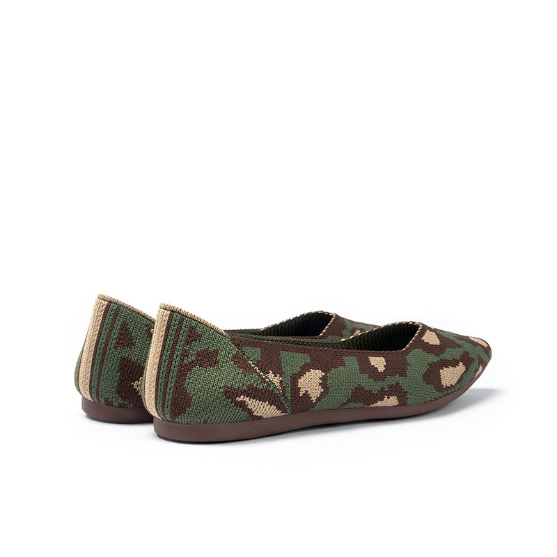 leopard print pointed toe work shoes all green 2