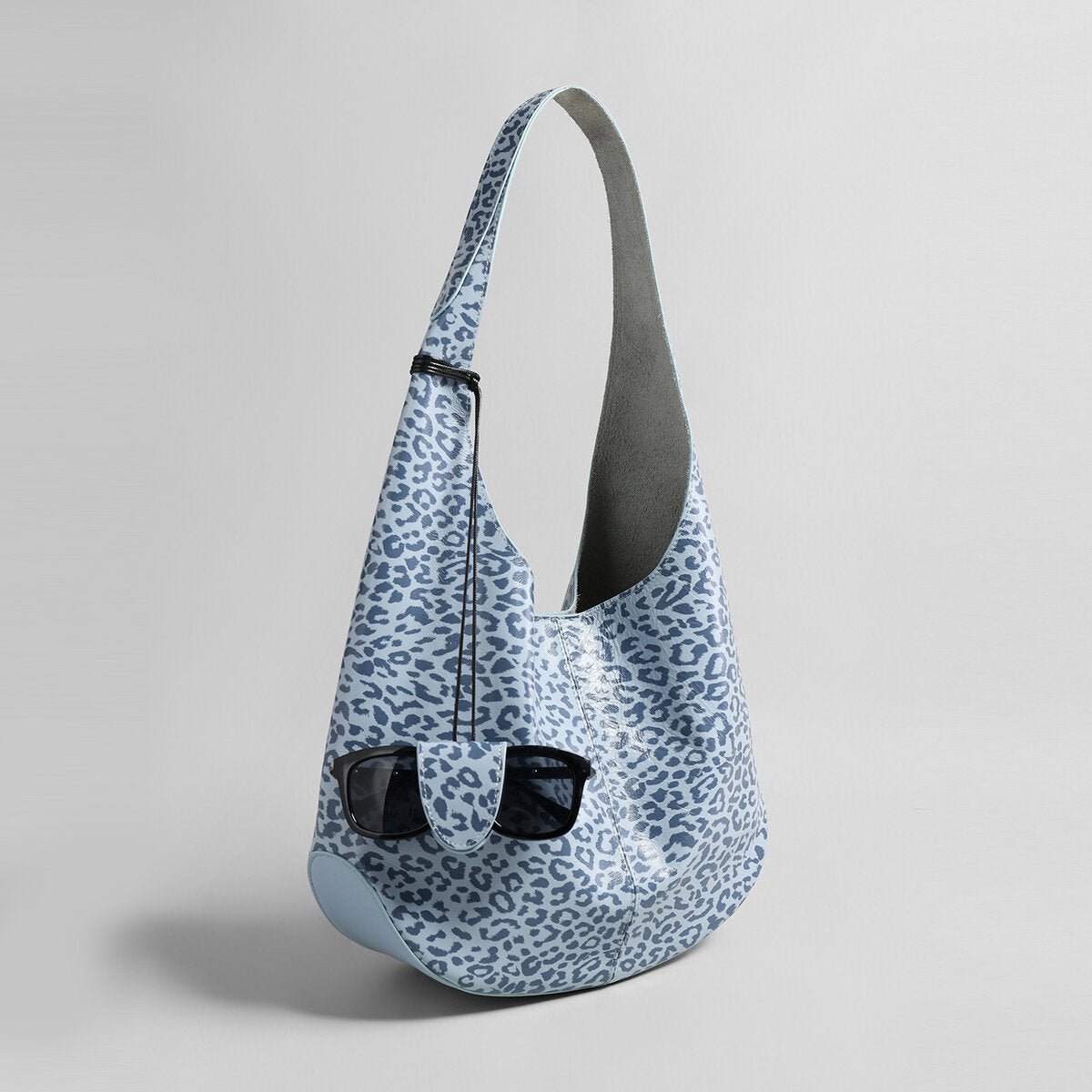 Leopard Print Soft Hobo Bag – First-Layer Calfskin Leather Shoulder Tote with Matching Pouch