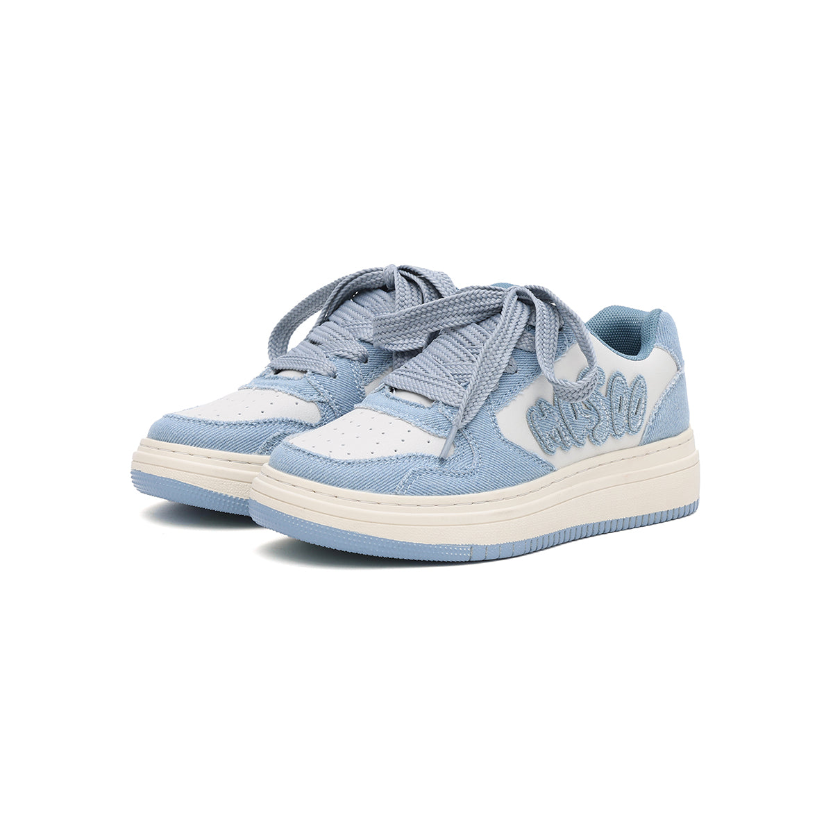 light platform sneakers all blue 2