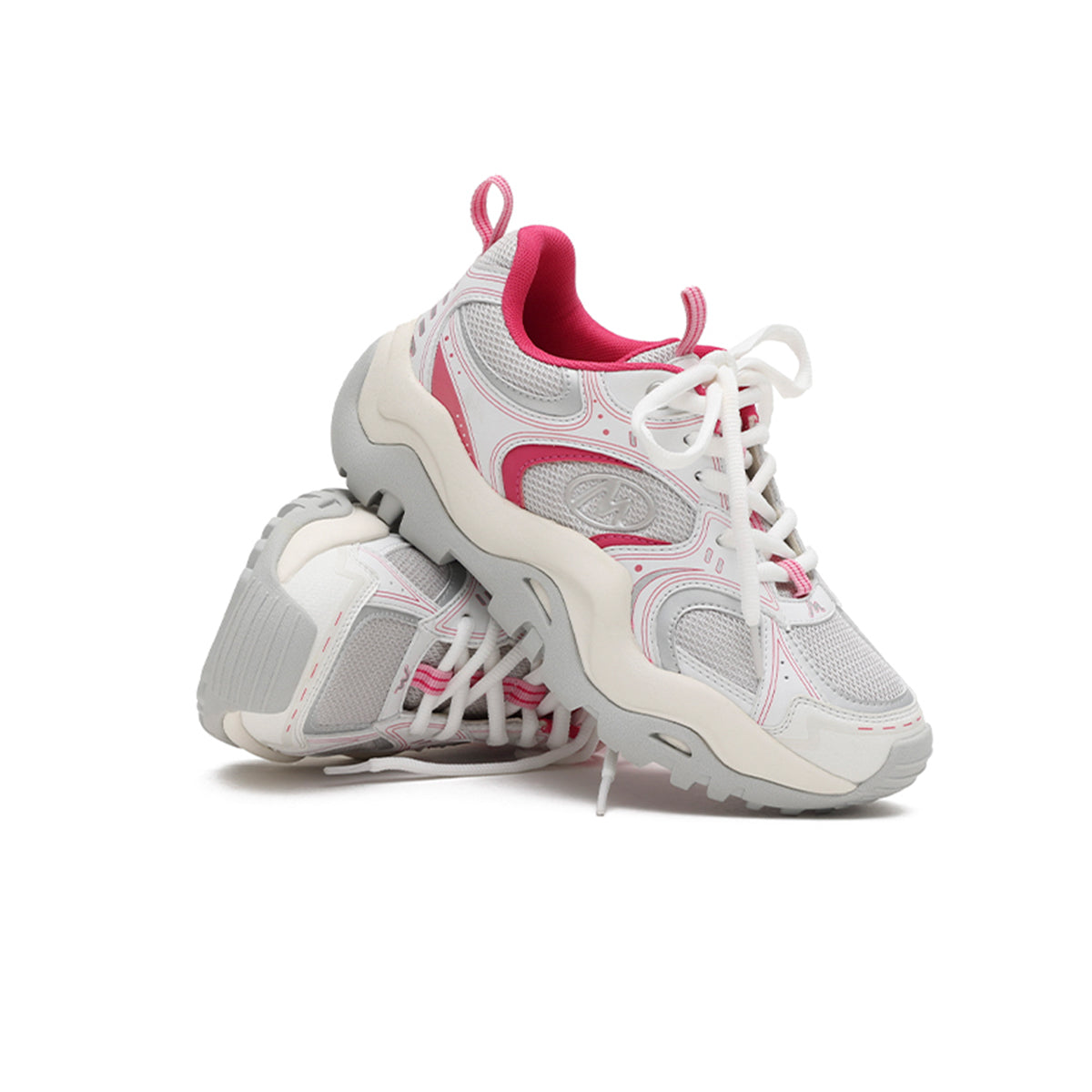 lightweight breathable platform sneakers all pink 3