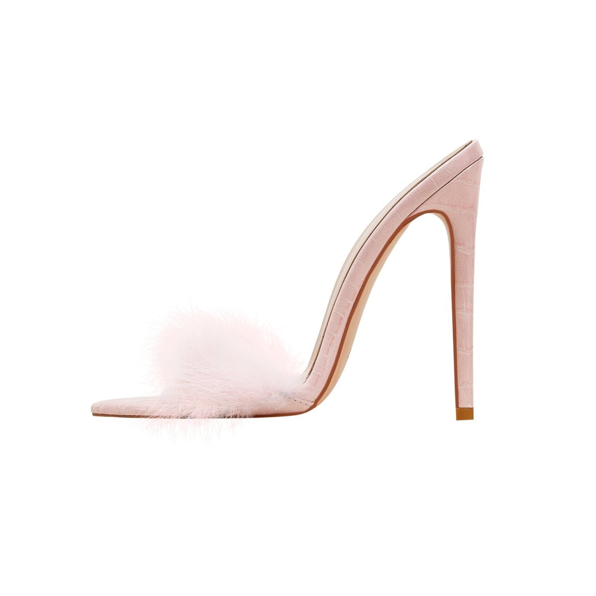 Lightweight Fluffy Pink Heels - 0cm