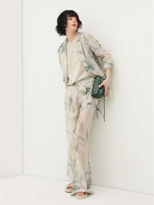 lightweight green straight leg pants all green 1