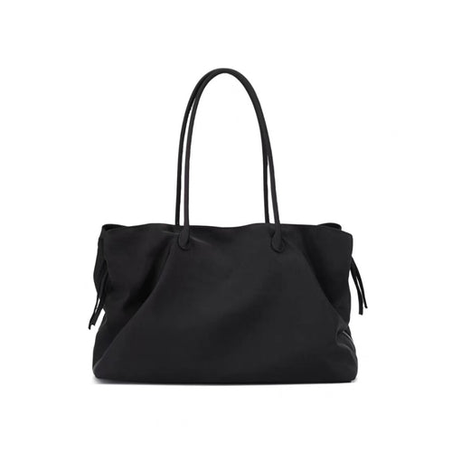 Lightweight Nylon Large Capacity Commuter Tote – Slouchy Triple-Compartment Bag with Fringe Detail