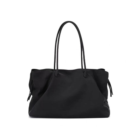 Lightweight Nylon Large Capacity Commuter Tote – Slouchy Triple-Compartment Bag with Fringe Detail