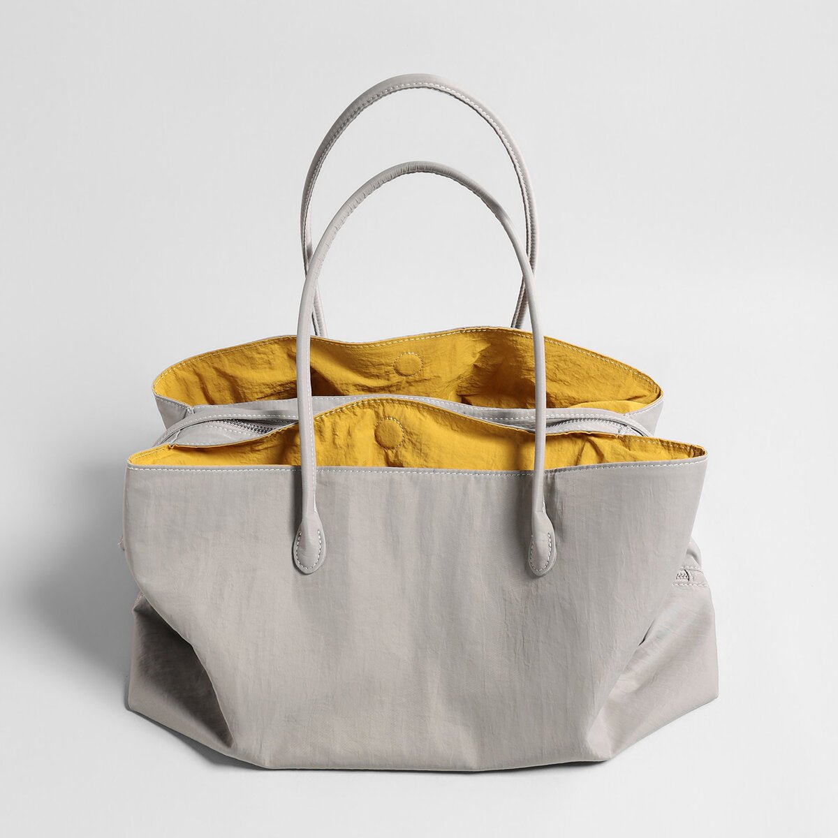 Lightweight Nylon Large Capacity Commuter Tote – Slouchy Triple-Compartment Bag with Fringe Detail