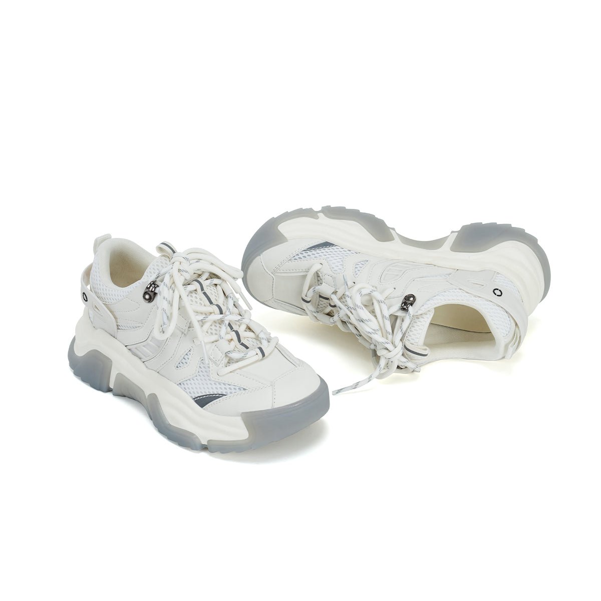 lightweight platform white running shoes all white 3
