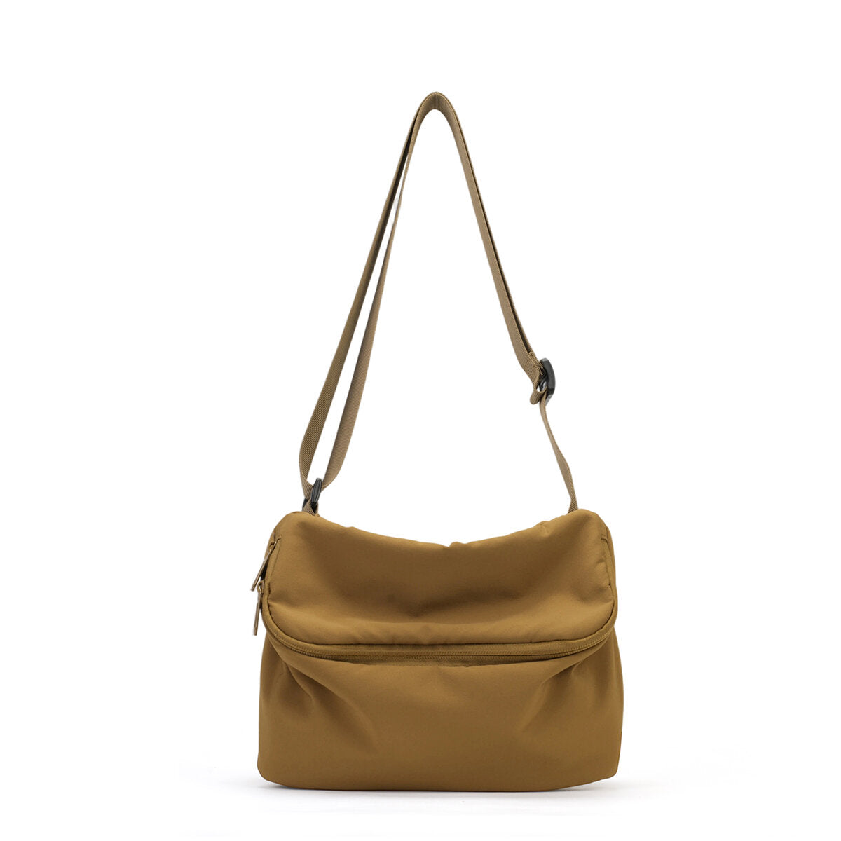 Lightweight Recycled Nylon Flap Crossbody Bag – Eco-Friendly Dual-Zip Shoulder Purse
