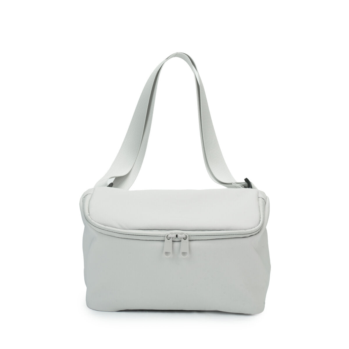 Lightweight Recycled Nylon Flap Crossbody Bag – Eco-Friendly Dual-Zip Shoulder Purse