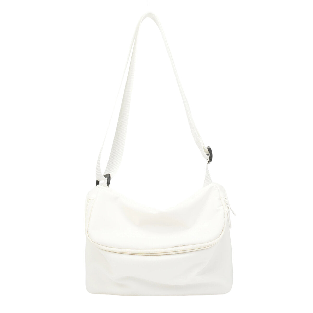 Lightweight Recycled Nylon Flap Crossbody Bag – Eco-Friendly Dual-Zip Shoulder Purse