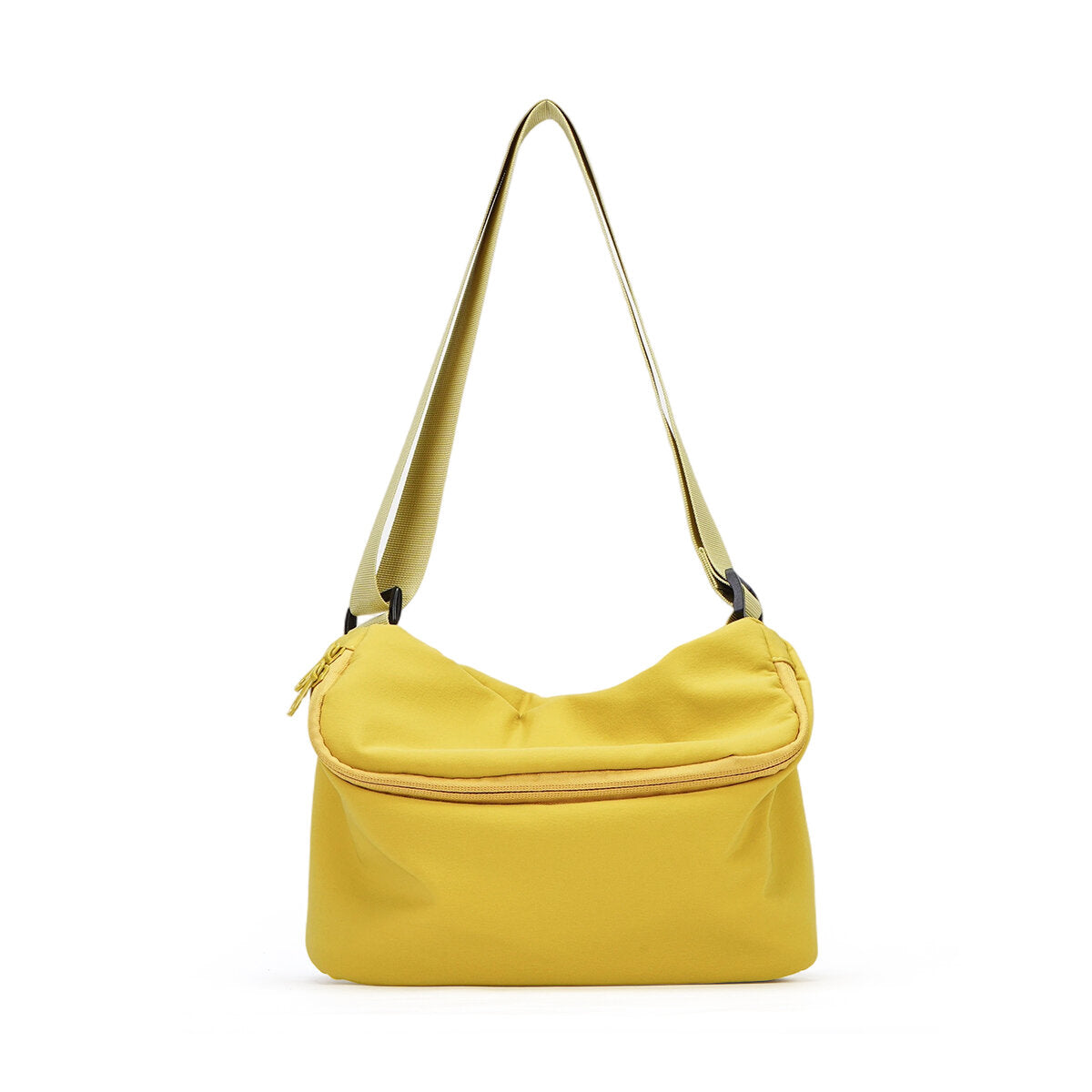 Lightweight Recycled Nylon Flap Crossbody Bag – Eco-Friendly Dual-Zip Shoulder Purse