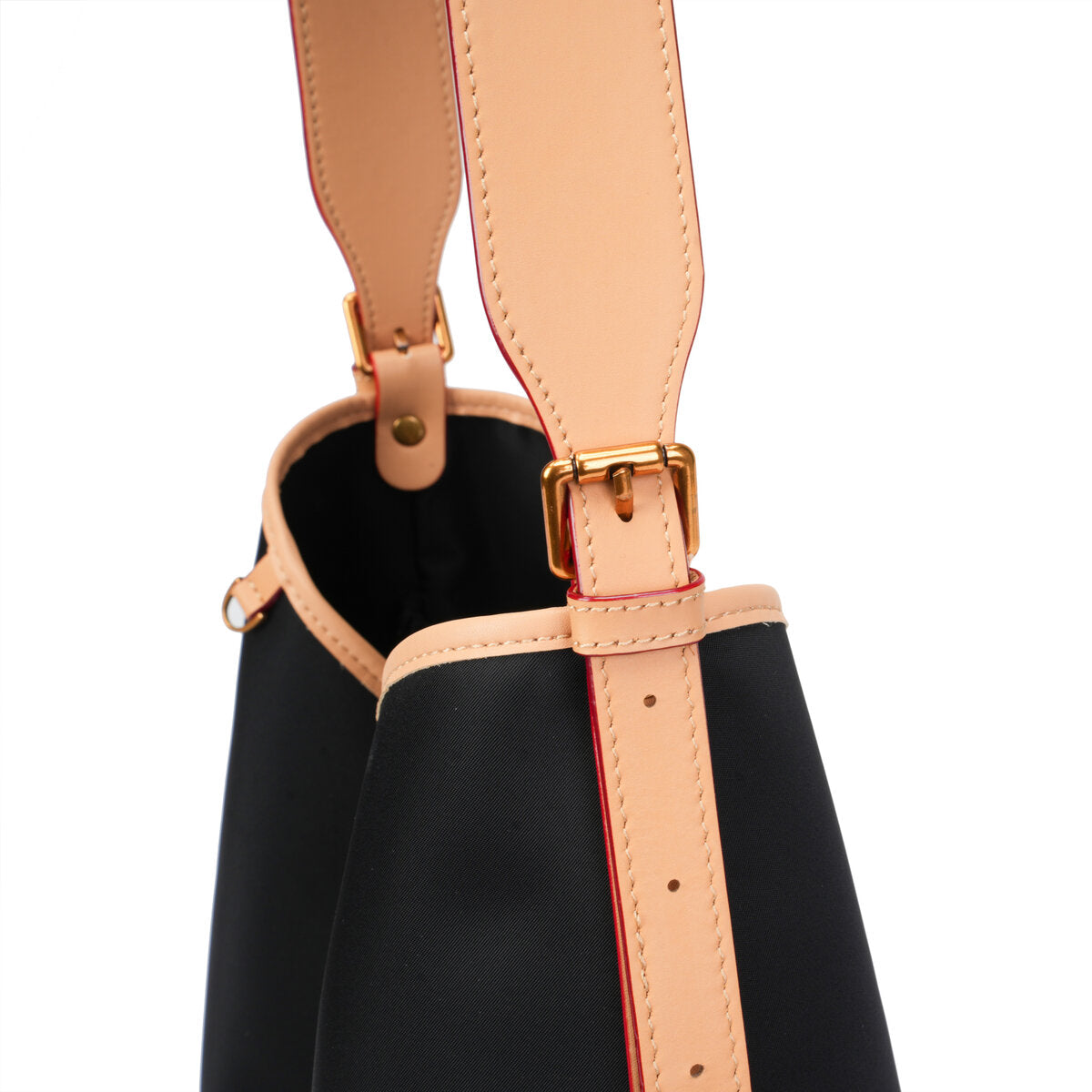 Colorblock Water-Resistant Hobo Tote Bag with Leather Trim