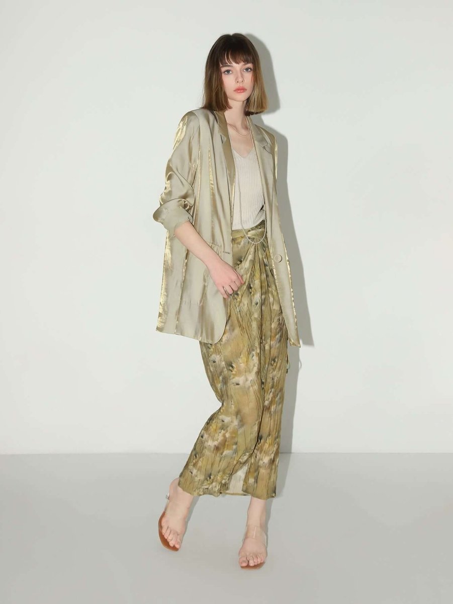 Liquid Sheen Luxe Champagne Oversized Blazer - 0cm